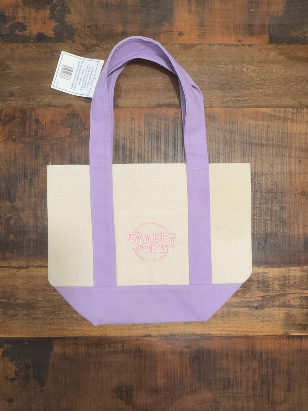 Trader Joe’s Mini Pastel Canvas Tote Bags - Pink, Lavender, Blue, Mint - Picture 7 of 9